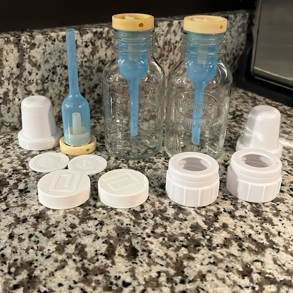 2- 4oz Glass Dr. Browns Bottles
